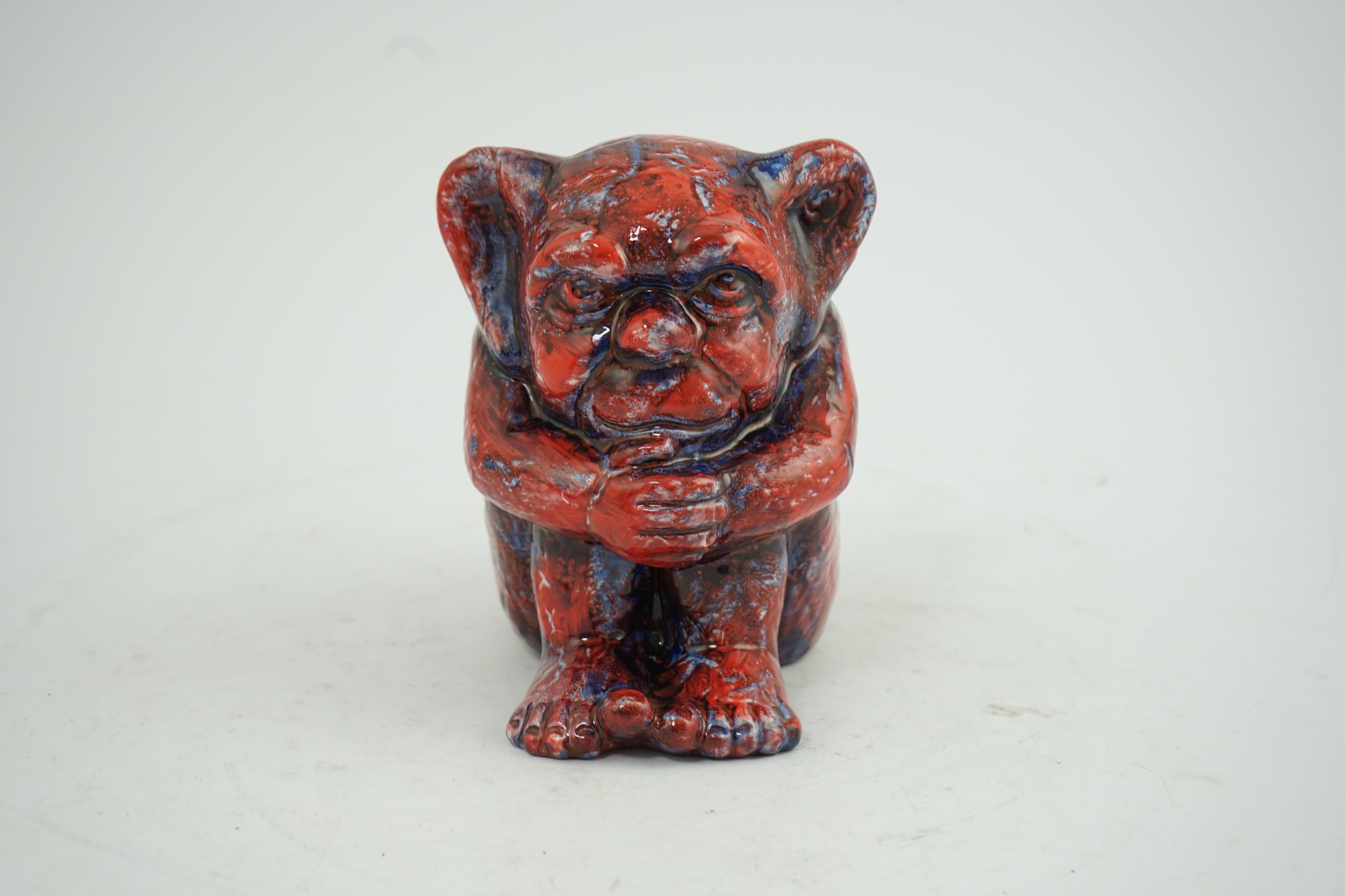 An unusual Royal Doulton Sung-type flambé glazed gremlin figure, early 20th century